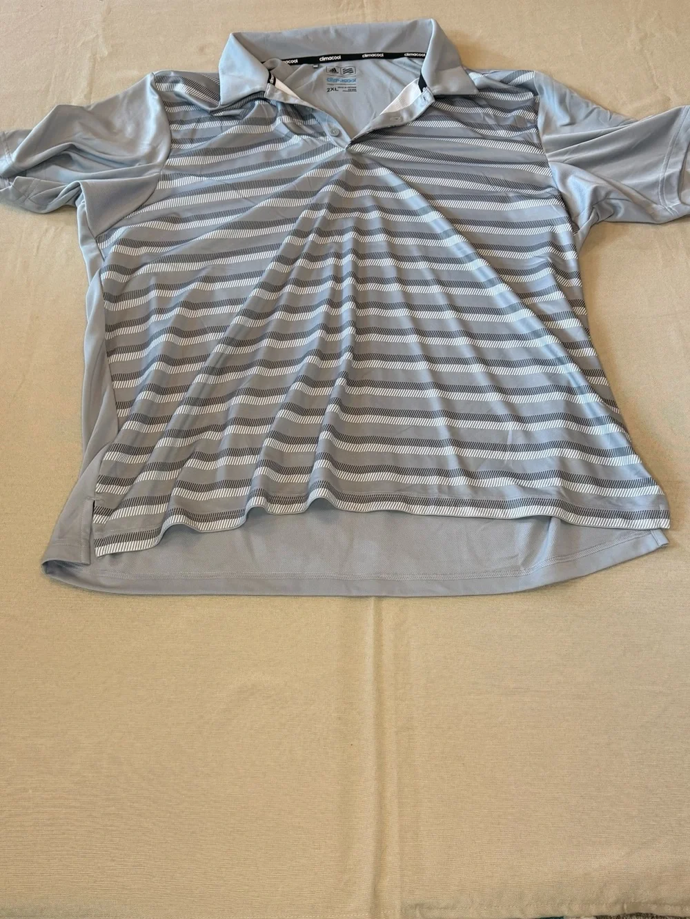 adidas Light Blue Striped Men’s Polo